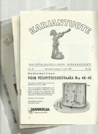 Karjantuote - Maitotaloudellinen aikakausilehti 1960 nr 25, 1961 nr 9 ja 14-15  yht 3 lehteä