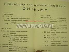 Mainos on voimaa 3. Pohjoismainen mainoskongressi Helsinki 1935 -esite