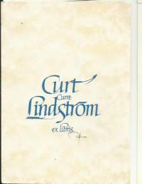 Curt Curre Lindström - Ex Libris  9x13 cm  lyijykynä signeeraus