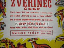 Cverines CSSR -tsekkiläinen eläintarha / eläinkiertuejuliste