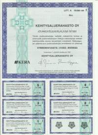 Kehitysaluerahasto Oy Kera  Joukkovelkakirjalaina III/1991  10 000 mk Kuopio  7.6.1991,   specimen   joukkovelkakirjalaina