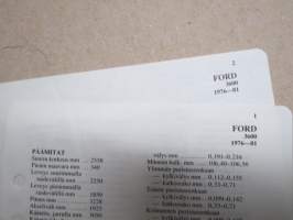 Ford 3600 1976-81 -mitat, painot, moottorin tiedot, säätöarvot yms. - Tammi autotekniikan käsikirja-sarjaa
