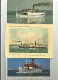 Höyrylaivoja 3 kpl erä - laivakortti, laivapostikortti