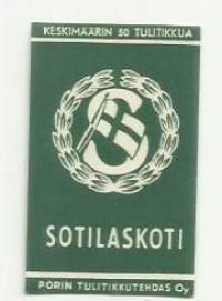 Sotilaskoti -  tulitikkuetiketti