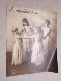 Suomen Kuvalehti 1933 nr 14, kansikuva Piiri pieni pyörii, Kevät alkaa kaupungin rantamilla, Kamarineitsyt ja ruhtinaan tytär, Ministerikoteja, Viikon kasvot, ym.