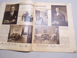 Suomen Kuvalehti 1933 nr 6, kansikuva Marta Parikas professorin tyttärenä, Muistot talteen, &quot;Porilaisten marssi&quot; syntyi kirjekuoren takapuolelle, Jaloa käsityötä, ym