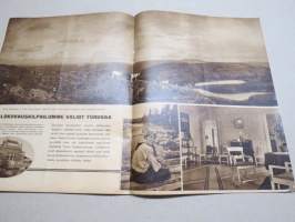 Suomen Kuvalehti 1933 nr 6, kansikuva Marta Parikas professorin tyttärenä, Muistot talteen, &quot;Porilaisten marssi&quot; syntyi kirjekuoren takapuolelle, Jaloa käsityötä, ym