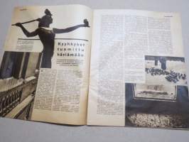Suomen Kuvalehti 1933 nr 13. kansikuva Petsamon lento, Kyyhkyset tuomittu häviämään, Harmaasoinnut, Männystä sulfiittiselluloosaa, Pientä keskustelua, ym.