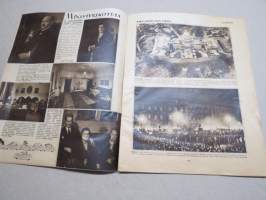 Suomen Kuvalehti 1933 nr 13. kansikuva Petsamon lento, Kyyhkyset tuomittu häviämään, Harmaasoinnut, Männystä sulfiittiselluloosaa, Pientä keskustelua, ym.