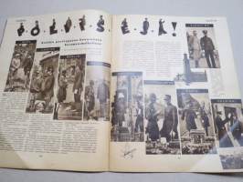 Suomen Kuvalehti 1933 nr 8, kansikuva Hämeensillan patsaat ilta-hämyssä, Uudentamista oppimassa, Kiinan kansallistaito, Ainola ja Oulun museo, Taidetta, ym.