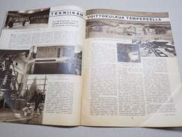 Suomen Kuvalehti 1933 nr 8, kansikuva Hämeensillan patsaat ilta-hämyssä, Uudentamista oppimassa, Kiinan kansallistaito, Ainola ja Oulun museo, Taidetta, ym.