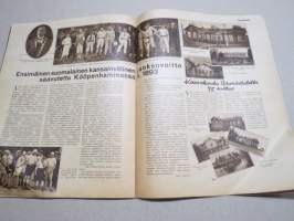 Suomen Kuvalehti 1933 nr 8, kansikuva Hämeensillan patsaat ilta-hämyssä, Uudentamista oppimassa, Kiinan kansallistaito, Ainola ja Oulun museo, Taidetta, ym.