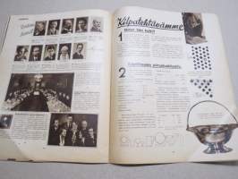Suomen Kuvalehti 1933 nr 8, kansikuva Hämeensillan patsaat ilta-hämyssä, Uudentamista oppimassa, Kiinan kansallistaito, Ainola ja Oulun museo, Taidetta, ym.