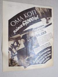 Suomen Kuvalehti 1933 nr 8, kansikuva Hämeensillan patsaat ilta-hämyssä, Uudentamista oppimassa, Kiinan kansallistaito, Ainola ja Oulun museo, Taidetta, ym.