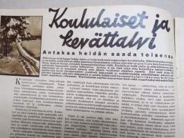 Suomen Kuvalehti 1933 nr 5, kansikuva Lapsen ihastus, Koululaiset ja kevättalvi, Pohjois-Karjala vaalii muistojaan, tanssijattaremme Atlantin takana, ym.