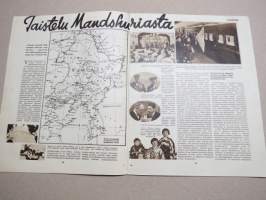 Suomen Kuvalehti 1933 nr 12, kansikuva Operettitähtemme Ritva Aro, Julkinen sana Suomen vapaussodassa, Kaksi isoa tutustuu toisiinsa, Ministeri koteja, ym.