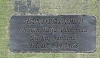 Tuija Vihermaa Design Handpainted - 4 kpl kissa-aiheista käsin painettua kangastyötä  15x15 cm