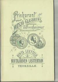 Hintaluettelo Nuutajärven lasitehtaan teoksille - faksimile painos tehtaan vanhimmasta painetusta hintaluettelosta