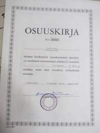 Piikkiön Puhelinosuuskunta, 1984, Osuuskirja nr 726567 -osuuskirja -share certificate