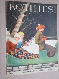 Kotiliesi 1933 nr 1, kansikuva Rudolf Koivu, Suuri kyntäjä, Uutta taide-teollisuutta, Miksette käyneet jouluna maalla?, Seinävaatteita, Eräs mestariemäntä, ym.