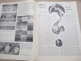 Kotiliesi 1933 nr 1, kansikuva Rudolf Koivu, Suuri kyntäjä, Uutta taide-teollisuutta, Miksette käyneet jouluna maalla?, Seinävaatteita, Eräs mestariemäntä, ym.