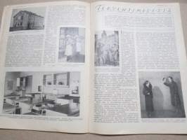 Kotiliesi 1933 nr 2, kansikuva Rudolf Koivu, Ompeluseura töitä, Käsienpesusta ja pesuvälineistä, Miten naiset ovat keränneet rahaa, Puolipyhän aamuna, ym.