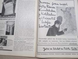 Kotiliesi 1933 nr 3, kansikuva Rudolf Koivu,  Naisen oikeus Suomessa, Millä istumme?, Lapset kertovat koulusta, Miten varaudumme hiihtämään?, Ujoudesta, ym.