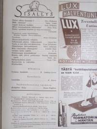 Kotiliesi 1933 nr 3, kansikuva Rudolf Koivu,  Naisen oikeus Suomessa, Millä istumme?, Lapset kertovat koulusta, Miten varaudumme hiihtämään?, Ujoudesta, ym.