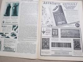 Kotiliesi 1933 nr 4, kansikuva Rudolf Koivu, Onko kotitalous maataloutta?, Pellava on kultaa..., Hampaat-lasten terveyden huolto, Helsingittäret hiihtävät, ym.