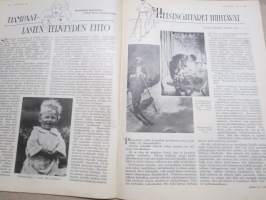 Kotiliesi 1933 nr 4, kansikuva Rudolf Koivu, Onko kotitalous maataloutta?, Pellava on kultaa..., Hampaat-lasten terveyden huolto, Helsingittäret hiihtävät, ym.