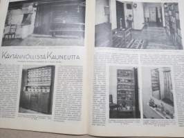 Kotiliesi 1933 nr 6, kansikuva Rudolf Koivu, Erilaisia talletus-muotoja, Kristallimalja, Hannes Gebhard, Käytännöllistä kauneutta, Koti ja uusi tulokas, ym.