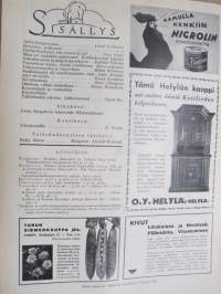 Kotiliesi 1933 nr 7, kansikuva Rudolf Koivu, Äidin hengenvaara, Kumarra poikani, Etelä-Pohjalainen talo ennen ja nyt, Sokeriherneitä keskikesästä syksyyn, ym.