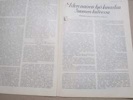 Kotiliesi 1933 nr 8, kansikuva Rudolf Koivu, Loitonneet puolisot, Miten naisen työ kuvastuu Suomen taiteessa, Viljelkää sipulia siemenestä, Ruusunkukkia, ym.