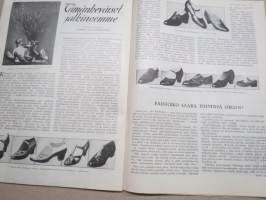 Kotiliesi 1933 nr 8, kansikuva Rudolf Koivu, Loitonneet puolisot, Miten naisen työ kuvastuu Suomen taiteessa, Viljelkää sipulia siemenestä, Ruusunkukkia, ym.