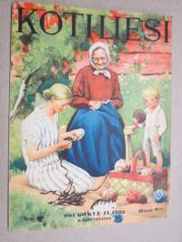 Kotiliesi 1933 nr 10, kansikuva Rudolf Koivu, Naiset vartioivat kirkolliskokousta, Kukkia metsästä kodin puutarhaan, Huonekalujen kesäpäällyksiä, Paula rentoutuu,ym.