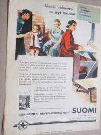 Kotiliesi 1933 nr 10, kansikuva Rudolf Koivu, Naiset vartioivat kirkolliskokousta, Kukkia metsästä kodin puutarhaan, Huonekalujen kesäpäällyksiä, Paula rentoutuu,ym.