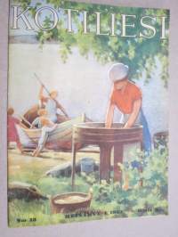 Kotiliesi 1933 nr 13, kansikuva Rudolf Koivu, Lukijain lapsuusmuistot, Lapset talosilla, Vanhoja tyylejä ja uusasiallisuutta, Kaupantekoa, Matkavarusteita, ym.