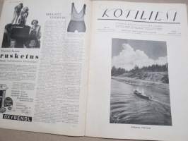 Kotiliesi 1933 nr 13, kansikuva Rudolf Koivu, Lukijain lapsuusmuistot, Lapset talosilla, Vanhoja tyylejä ja uusasiallisuutta, Kaupantekoa, Matkavarusteita, ym.