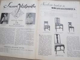 Kotiliesi 1933 nr 13, kansikuva Rudolf Koivu, Lukijain lapsuusmuistot, Lapset talosilla, Vanhoja tyylejä ja uusasiallisuutta, Kaupantekoa, Matkavarusteita, ym.