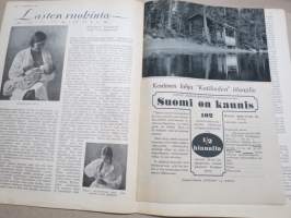 Kotiliesi 1933 nr 13, kansikuva Rudolf Koivu, Lukijain lapsuusmuistot, Lapset talosilla, Vanhoja tyylejä ja uusasiallisuutta, Kaupantekoa, Matkavarusteita, ym.