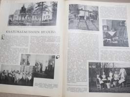 Kotiliesi 1933 nr 16, kansikuva Rudolf Koivu, Suomalaisia emäntiä, Kaatumatautisten huolto, Vähän sienistä, Nyt kilpaillaan neulepuseroista, Mies ja yöpaita, ym.