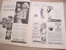 Kotiliesi 1933 nr 17, kansikuva Rudolf Koivu, Nasen oikeudet, Tunnettuja naisia kotioloissaan, Äidit, leikittekö vauvojenne kanssa?, Kuka pukeutuu hyvin?, ym.