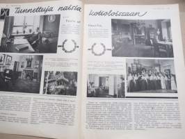 Kotiliesi 1933 nr 17, kansikuva Rudolf Koivu, Nasen oikeudet, Tunnettuja naisia kotioloissaan, Äidit, leikittekö vauvojenne kanssa?, Kuka pukeutuu hyvin?, ym.