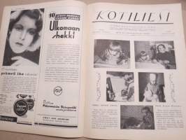 Kotiliesi 1933 nr 20, kansikuva Rudolf Koivu, Miten kodit selviytyvät pula-ajasta, Kotpuutarhojen syystehtävistä, Minun saunani, Lapsen sairastuessa, ym.