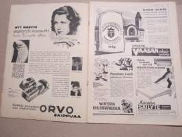 Kotiliesi 1933 nr 22, kansikuva Rudolf Koivu, Kirje äidille, Kotitalousneuvonnan vastainen järjestäminen, Kaupalliset naiset, Pieniä syitä, isoja seurauksia, ym.