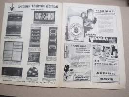 Kotiliesi 1933 nr 21, kansikuva Rudolf Koivu, Ajatusten vaihtoa, Pyhäinpäivänä, Naisen oikeus, Pienen kaupunkihuoneiston sisustaminen, Oma säästötili, ym.