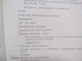 Teknillisen opiston fysiikka - Mekaniikka I
