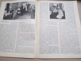 Kotiliesi 1934 nr 6, kansikuva Rudolf Koivu, Perheenemäntä ja sairas kotiapulainen, Ja taas sinä roskaat, Mitä teen ruusuilleni tähän aikaan?, Hiihtotakki, ym.