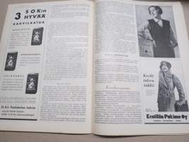 Kotiliesi 1934 nr 6, kansikuva Rudolf Koivu, Perheenemäntä ja sairas kotiapulainen, Ja taas sinä roskaat, Mitä teen ruusuilleni tähän aikaan?, Hiihtotakki, ym.