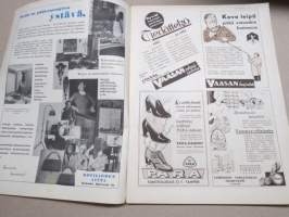 Kotiliesi 1934 nr 7, kansikuva Rudolf Koivu, Risti ja toivo, Kuistin kalustaminen, Vanhoja ja uusia monivuotisia kukkia, Pukua sovitellaan uudelleen, ym.